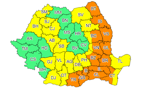 Cod portocaliu și galben de caniculă