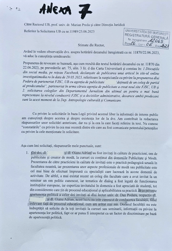 scrisoare podaru