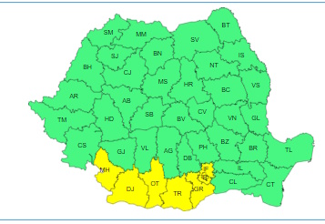 Cod Galben de vreme rea sursa foto: ANM
