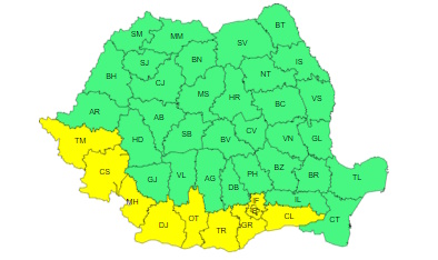 Alertă meteo ANM de vijelie și caniculă în zeci de județe! Cod galben în mai multe zone din România, inclusiv în București HARTĂ
