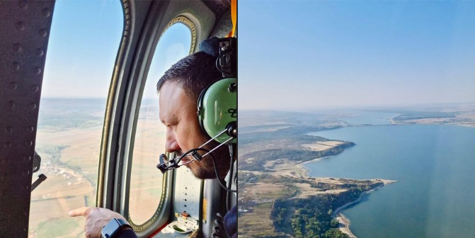 Viitura de pe Dunăre care a inundat Ungaria se apropie de România! Între timp, ministrul Mediului survolează fluviul din elicopter FOTO