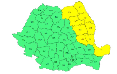 Alertă meteo ANM de averse însemnate cantitativ. Cod galben de ploi în mai multe județe. Cum va fi vremea până în weekend HARTĂ