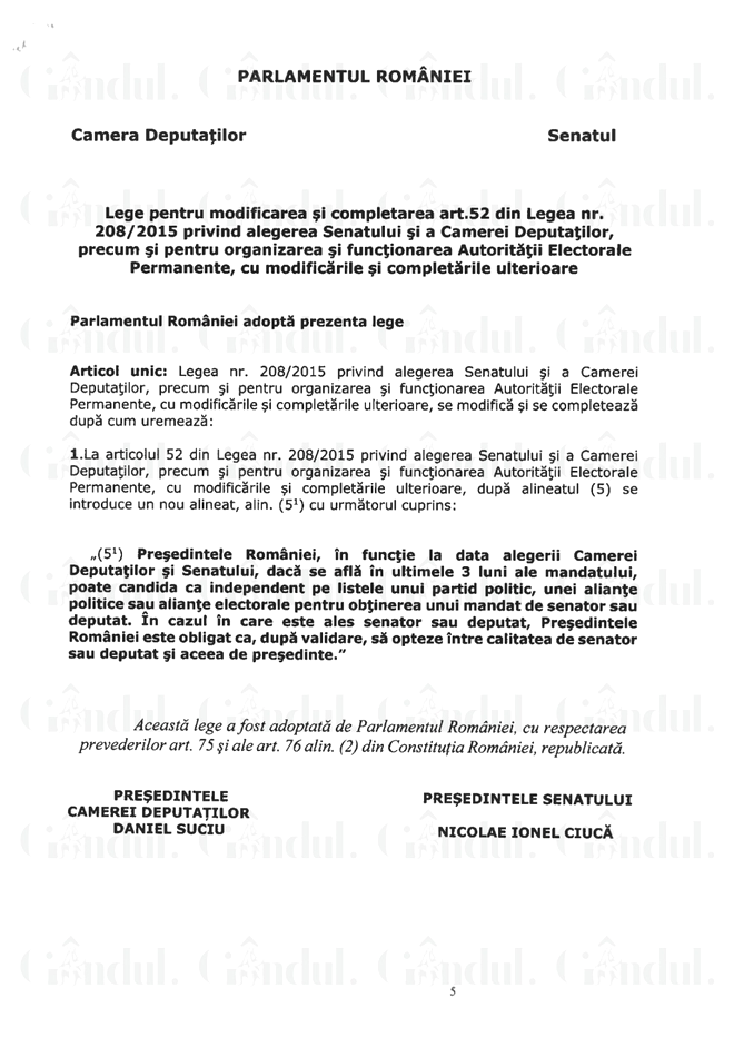 Lege cu dedicație pentru Klaus Iohannis