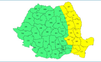 Alertă meteo ANM Cod Galben