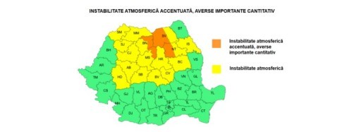Cod portocaliu și galben ANM în zeci de județe din România! Ploi torențiale și furtuni violente cu vânt puternic până duminică seara | HARTĂ
