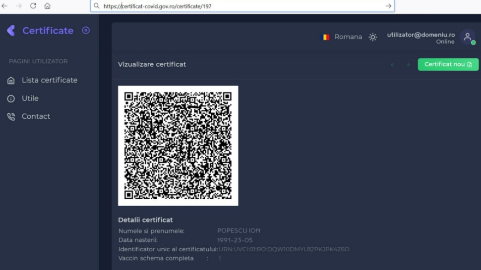 Peste 800 de persoane cercetate pentru certificate de vaccinare false