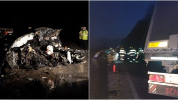 Un tânăr șofer a stins farurile și a intrat cu mașina într-un TIR