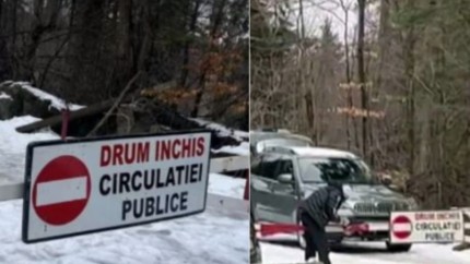 Un șofer a tăiat cu flexul bariera către cota 1.400