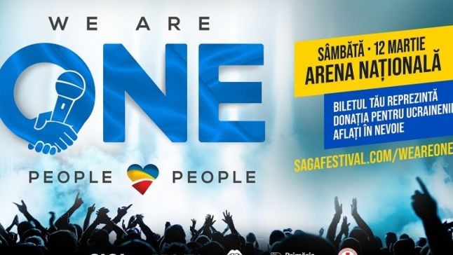 WE ARE ONE cel mai mare concert caritabil din România. Biletele cumpărate reprezintă donațiile pentru Ucraina