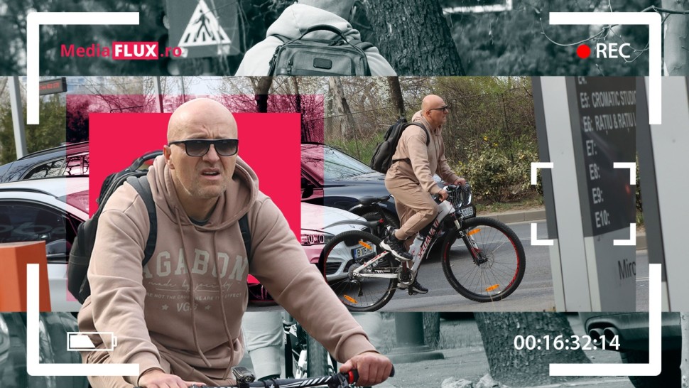 Costi Ioniță pedalează la mare artă pe străzile din București. Nu-i bolid să-i stea în cale | VIDEO PAPARAZZI