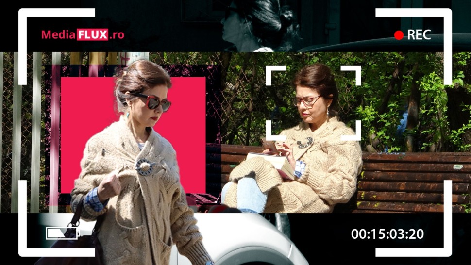 Ce face distinsa Oana Sîrbu singură pe o bancă retrasă dintr-un spațiu de joacă pentru copii | VIDEO  FOTO PAPARAZZI