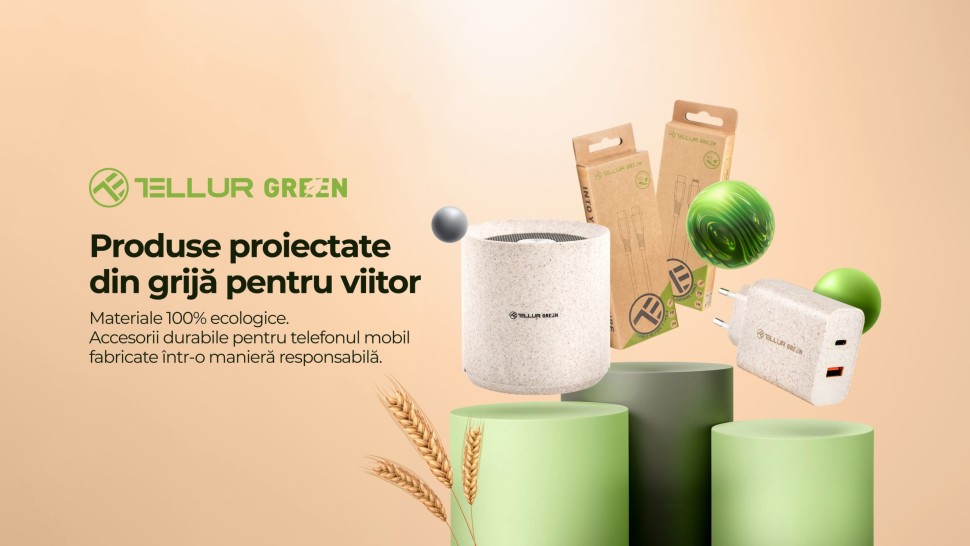 S-a lansat Tellur Green o gamă de accesorii telecom produse din materiale reciclabile
