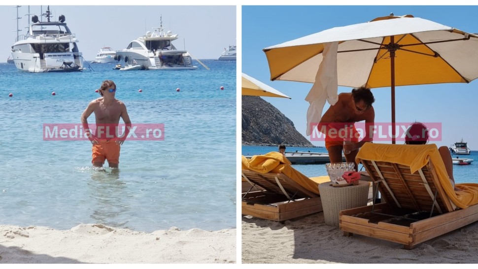 Roberto Mancini fotografiat ÎN EXCLUSIVITATE de paparazzi Mediaflux.ro pe plajă în Mykonos. Antrenorul Italiei plătește o avere pe o noapte de cazare pe insula bogaților
