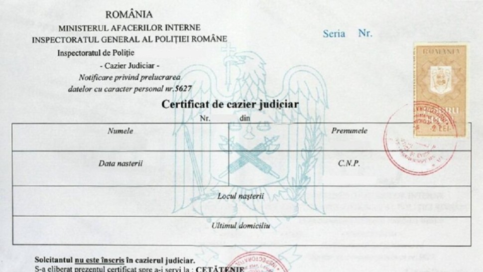 Cazierul judiciar eliberat gratuit și în format electronic. Proiectul prin care românii scapă de drumurile la secțiile de poliție