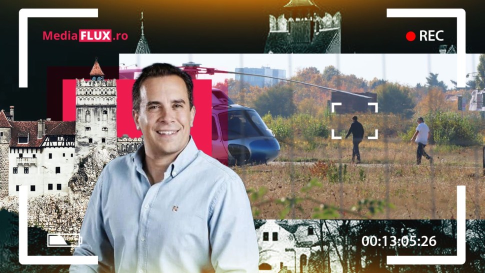 IMAGINI EXCLUSIVE Peter Thiel fondatorul PayPal și partenerul lui miliardarul Matt Danzeisen în elicopter spre petrecerea lui Musk de la Bran VIDEO