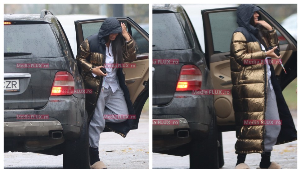 Antonia a ieșit în papuci de blană pe Șoseaua Nordului. Un boschetar style corect în cea mai ploioasă zi de noiembrie  | IMAGINI PAPARAZZI