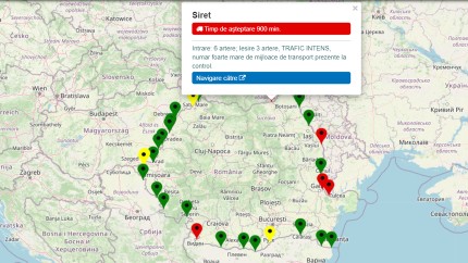 Coloană de camioane de zeci de kilometri la Vama Siret. Pentru ieşirea din România se aşteaptă 900 de minute