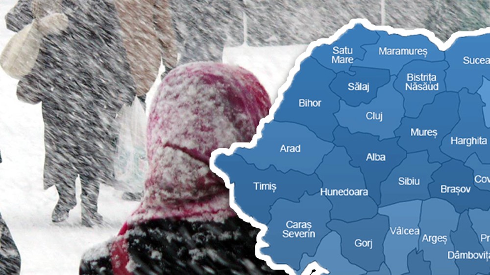 Vremea în România. Țara noastră lovită de un ciclon. Care sunt zonele afectate de vântul puternic și zăpada abundentă
