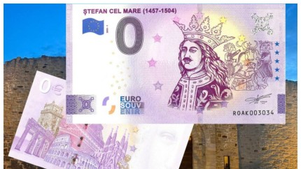 Bancnotă Euro Suvenir vândută de Muzeul Naţional al Bucovinei. Cât costă