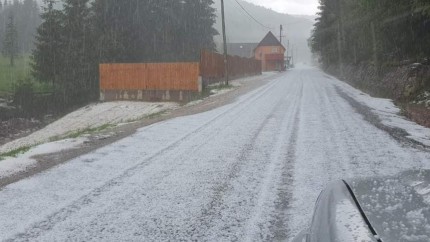 Vremea rea a făcut ravagii în România. Străzi albite de grindină copaci rupți inundații în mai multe zone