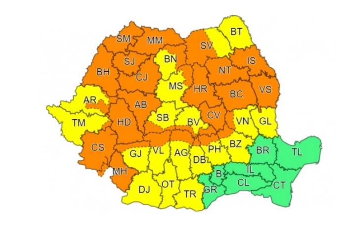 Cod portocaliu și galben în România