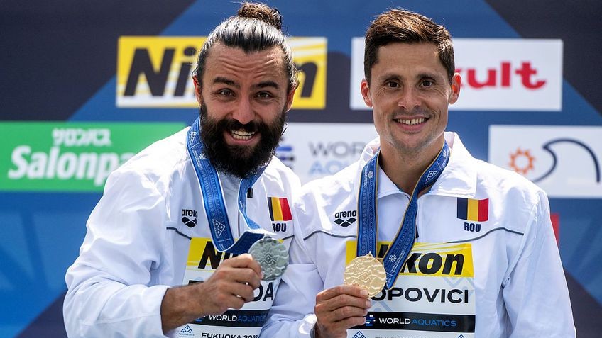 Medalie de aur pentru Popovici la Campionatele Mondiale de natație de la Fukuoka. Cătălin Preda a luat argintul