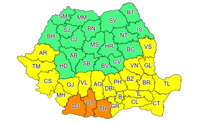 Cod portocaliu și galben de caniculă