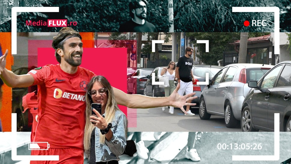 Andrea Compagno atacantul de la FCSB dă goluri mai ușor decât își sărută iubita  Diferența de înălțime dintre cei doi fotografiată de paparazzi MediaFlux | FOTOVIDEO