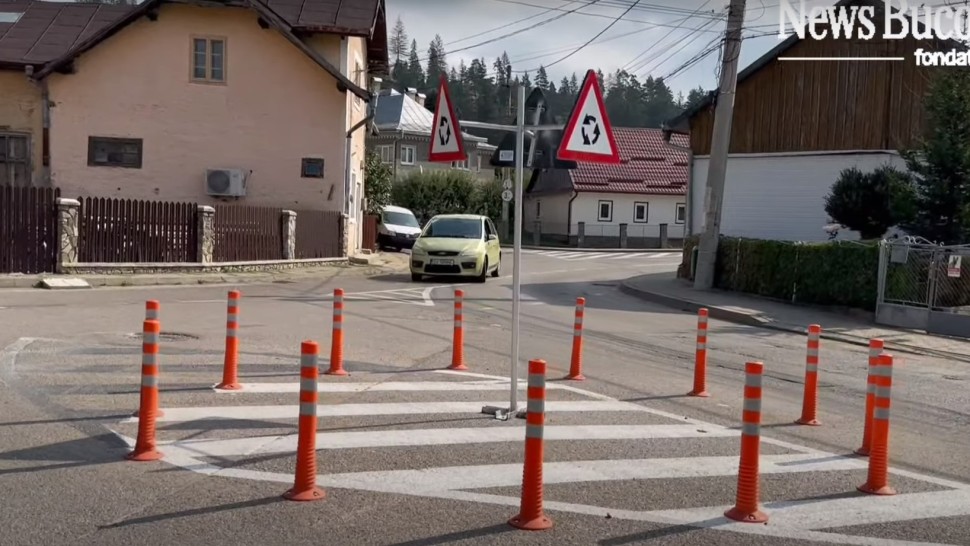 Sens giratoriu și pistă de biciclete de tot râsul în Gura Humorului. Șoferii sunt bulversați | VIDEOFOTO