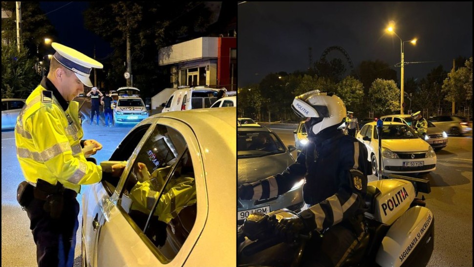 Razie în traficul din București S-au dat 100 de amenzi și zeci de permise au fost reținute de Poliția Rutieră
