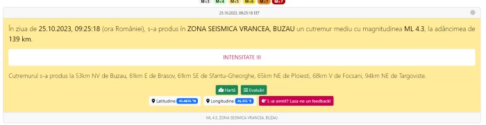 A fost cutremur în România
