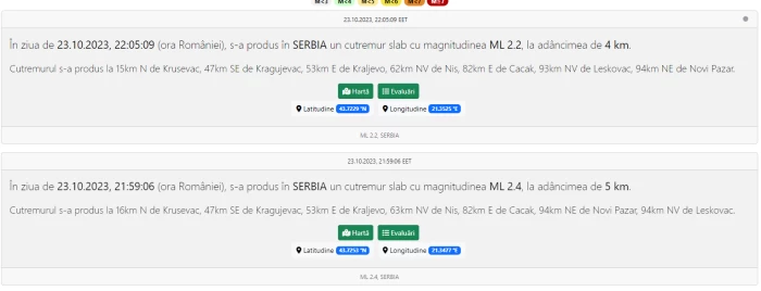 Val de cutremure Serbia