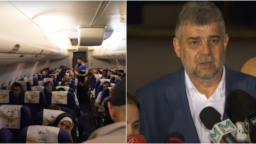 Românii salvați din Fâșia Gaza au ajuns în București Premierul Marcel Ciolacu a fost cu ei în avion | VIDEO