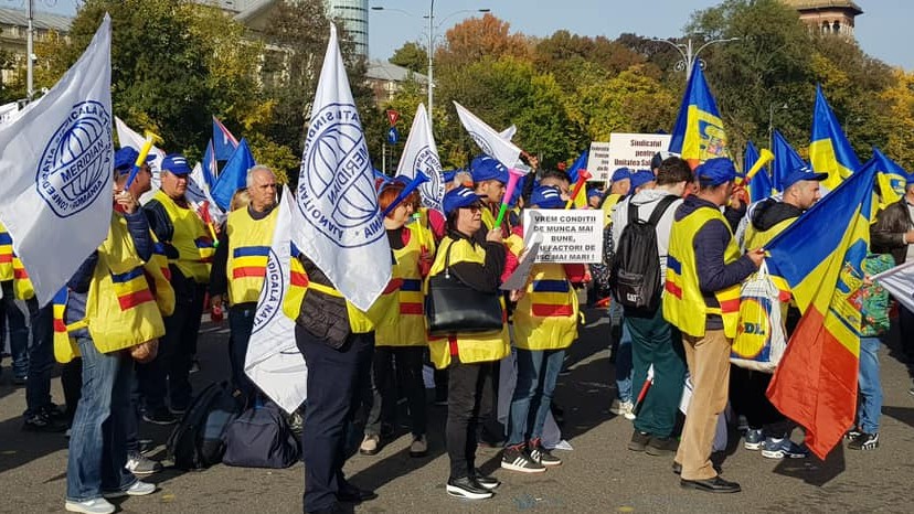 O nouă zi de proteste în Piața Victoriei. Sindicaliștii au ieșit împotriva Legii pensiilor și a măsurilor fiscal-bugetare
