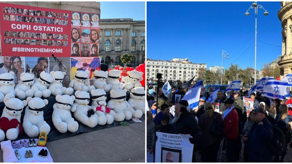 Protest în Piața Victoriei pentru a cere eliberarea ostaticilor luați de Hamas Ambasadorul Israelului a condamnat actul criminal atroce şi imoral