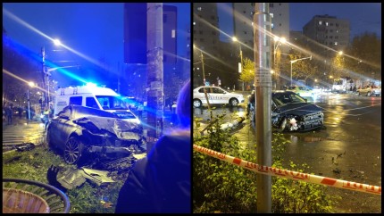 UPDATE Traficul a fost reluat cu dificultate. Accident în București. Două mașini s-au tamponat în intersecția Trapezului din S3 una a ricoșat într-un stâlp FOTO și VIDEO