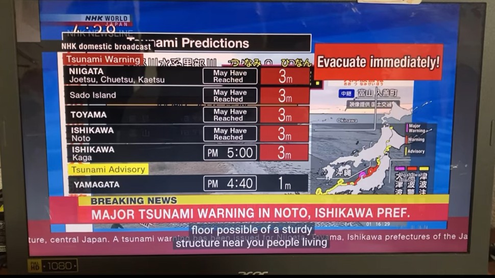 Cutremur puternic în Japonia de 76 Alertă de tsunami cu valuri de cinci metri VIDEO