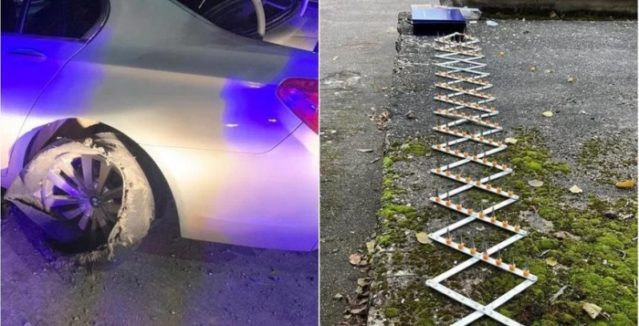 Șofer oprit cu țepi metalici în Suceava
