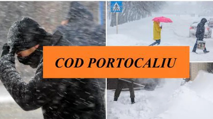Avertizare meteo ANM cod galben și cod portocaliu de ninsori abundente strat de zăpadă vânt și ploi în mai multe județe până miercuri | HARTĂ UPDATE