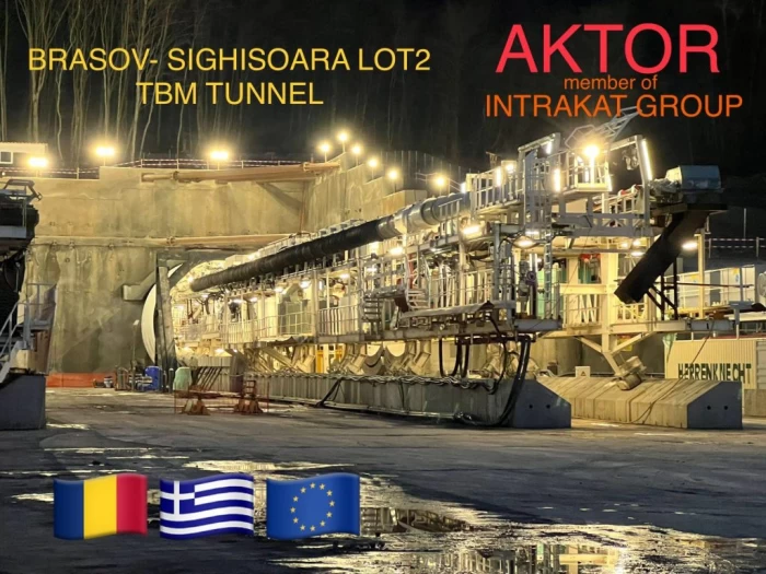 Prima cârtiță de pe noua cale ferată Brașov - Sighișoara a intrat în pământ! Grecii de la Aktor au început în forță cel mai mare și dificil proiect feroviar din România 