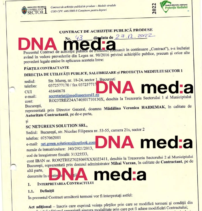 NetGreen Solution, compania cu care Clotilde Armand și Primăria Sectorului 1 au semnat contractul privind achizițiile publice DOCUMENTE