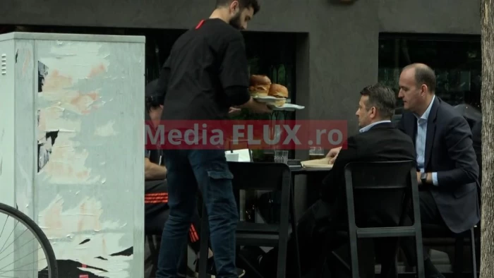 Mâncare la terasă Florin Cîțu și Dan Vîlceanu