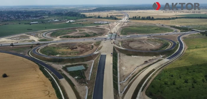 Noi imagini cu lucrările efectuate de AKTOR pe tronsonul 3 sud al autostrăzii Bucureștiului ajunsă la 70% progres FOTO și VIDEO