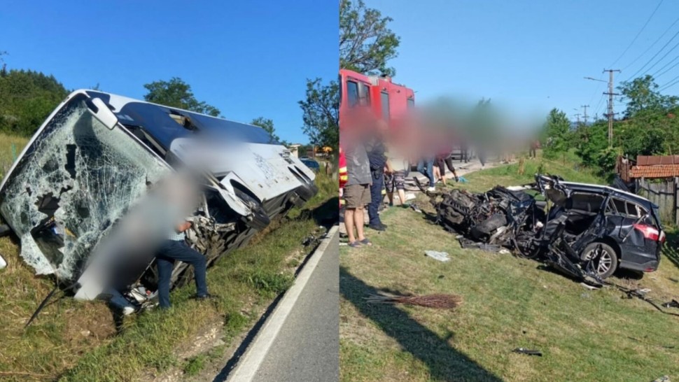Grav accident rutier în Vâlcea între un autocar cu 51 de elevi şi un autoturism. O persoana a decedat