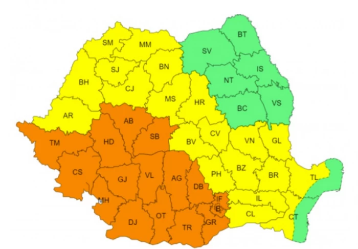 Cod portocaliu și galben de caniculă