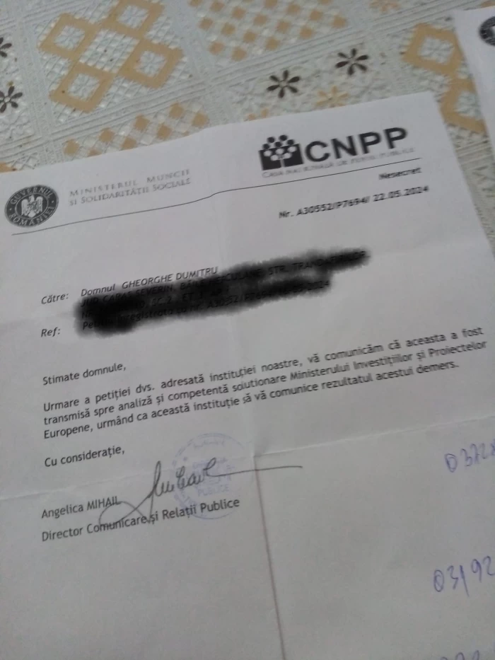 Petiție Casa de Pensii