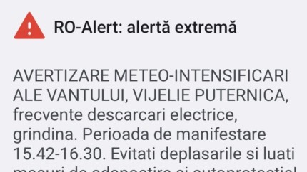 Vijelie puternică în București Mesaj Ro-ALERT de vânt puternic ploi și grindină în Capitală. Avertizare meteo Cod Portocaliu | UPDATE