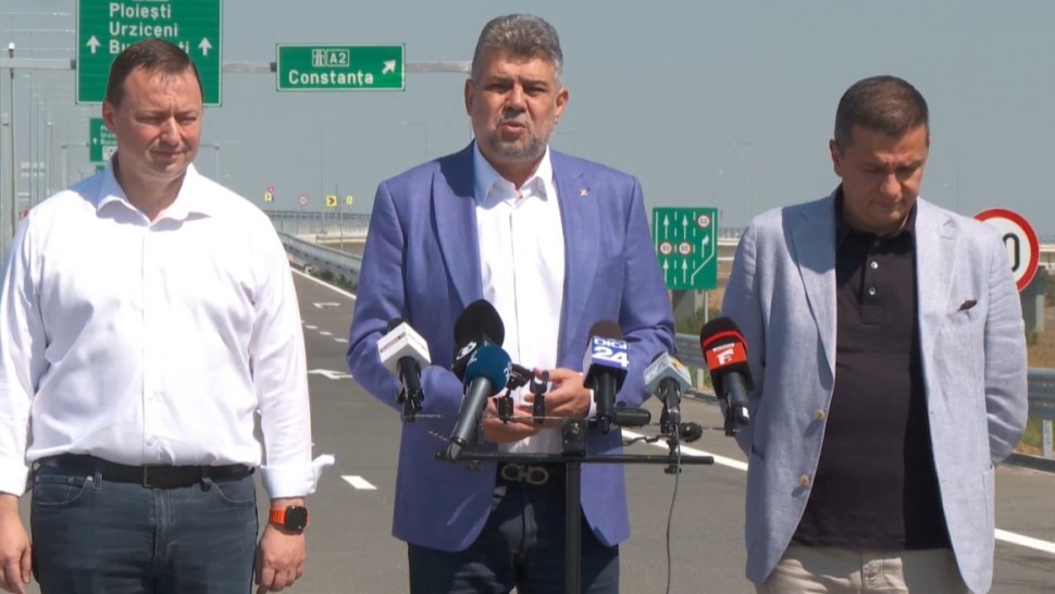 Ciolacu a inaugurat 10 kilometri din Autostrada A0. Jumătate din deficitul României repreintă investiții în infrastructură