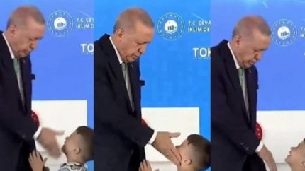 Preşedintele Erdogan a pălmuit un copil care a refuzat să-i sărute mâna