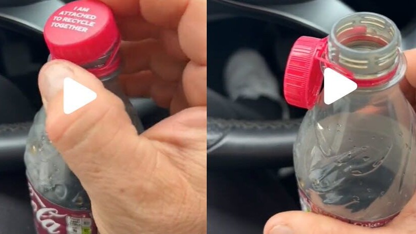Trucul pentru a bea din sticlele de plastic fără a fi deranjat de capacul atașat